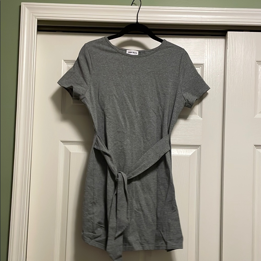 Gray Short Sleeve Dress